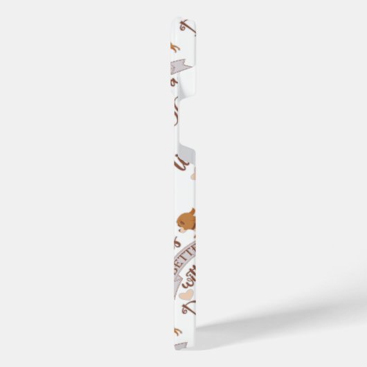 Das Leben ist besser mit einem Hundeschokolade wit iPhone Hülle (Linke Seite)