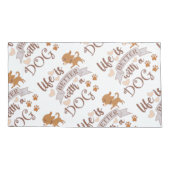 Das Leben ist besser mit einem Hundeschokolade wit Kissenbezug (Rückseite)