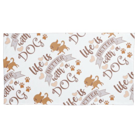 Das Leben ist besser mit einem Hundeschokolade wit Kissenbezug (Vorderseite)