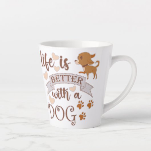 Das Leben ist besser mit einem Hundeschokolade wit Milchtasse (Rechts)