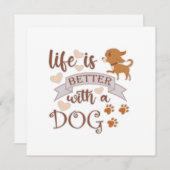 Das Leben ist besser mit einem Hundeschokolade wit Mitteilungskarte (Vorne/Hinten)