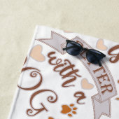 Das Leben ist besser mit einem Hundeschokolade wit Strandtuch (Beispiel)