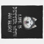 Das Leben ist besser mit einem Husky Fleecedecke (Vorderseite (Horizontal))