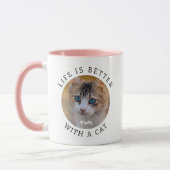 Das Leben ist besser mit einem Katzen Foto und Nam Tasse (Links)