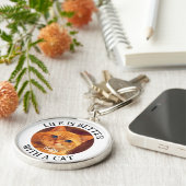 Das Leben ist besser mit einem Katzenangebot mit m Schlüsselanhänger (Seite)