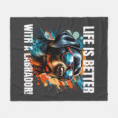 Das Leben ist besser mit einem Labrador! Fleecedecke (Vorderseite (Horizontal))
