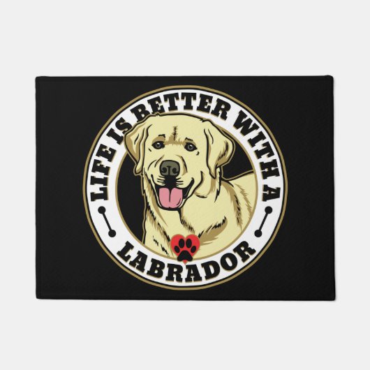 Das Leben ist besser mit einem Labrador - weiß Fußmatte (Vorderseite)
