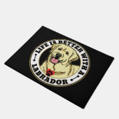 Das Leben ist besser mit einem Labrador - weiß Fußmatte (Schrägansicht)