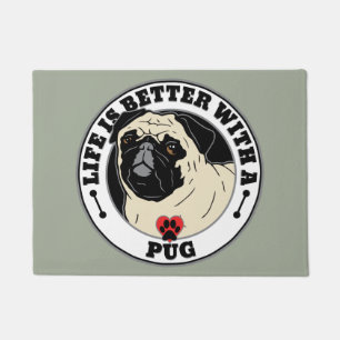 Das Leben ist besser mit einem Mops Fußmatte