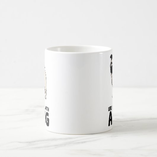 Das Leben ist besser mit einem Mops Kaffeetasse (Mittel)