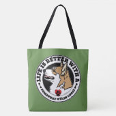 Das Leben ist besser mit einem pembraunen walisisc Tasche (Vorderseite)