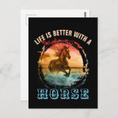 DAS LEBEN IST BESSER MIT EINEM PFERD POSTKARTE (Vorne/Hinten)