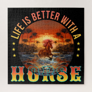 DAS LEBEN IST BESSER MIT EINEM PFERD PUZZLE