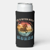 DAS LEBEN IST BESSER MIT EINEM PFERD SELTERS DOSENKÜHLER (Seltzer Vorderseite)
