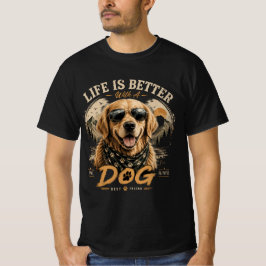 Das Leben ist besser mit einem Retro-Hundeliebhabe T-Shirt