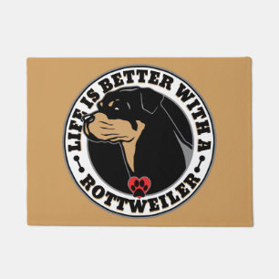 Das Leben ist besser mit einem Rottweiler Fußmatte