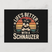 Das Leben ist besser mit einem Schnauzer Ankündigungspostkarte (Rückseite)