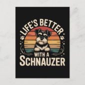 Das Leben ist besser mit einem Schnauzer Ankündigungspostkarte (Vorderseite)