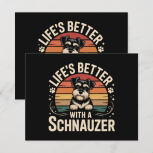 Das Leben ist besser mit einem Schnauzer Einladung