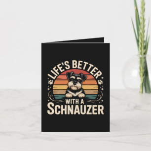 Das Leben ist besser mit einem Schnauzer Feiertagskarte