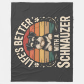 Das Leben ist besser mit einem Schnauzer Fleecedecke (Vorderseite)