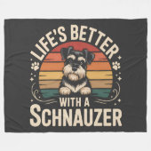 Das Leben ist besser mit einem Schnauzer Fleecedecke (Vorderseite (Horizontal))