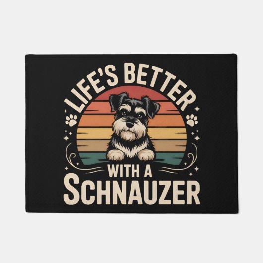 Das Leben ist besser mit einem Schnauzer Fußmatte (Vorderseite)