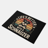 Das Leben ist besser mit einem Schnauzer Fußmatte (Schrägansicht)