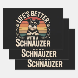 Das Leben ist besser mit einem Schnauzer Geschenkpapier Set
