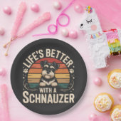 Das Leben ist besser mit einem Schnauzer Pappteller (Party)