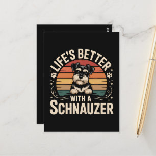 Das Leben ist besser mit einem Schnauzer Postkarte
