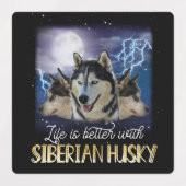 Das Leben ist besser mit einem sibirischen Husky Etiketten (Design 1)