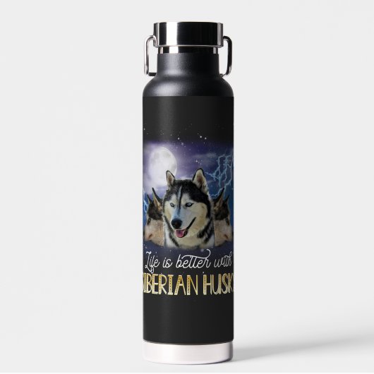 Das Leben ist besser mit einem sibirischen Husky Trinkflasche (Vorne)