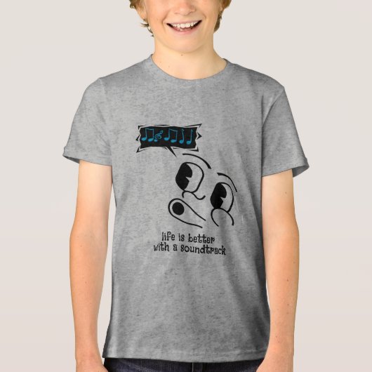 "Das Leben ist besser mit einem Soundtrack" Tri-Blend Shirt (Vorderseite)