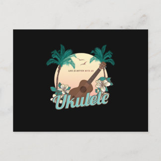 Das Leben ist besser mit einem Ukulele Uke Acousti Postkarte