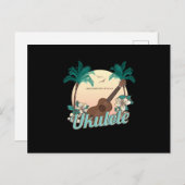 Das Leben ist besser mit einem Ukulele Uke Acousti Postkarte (Vorne/Hinten)