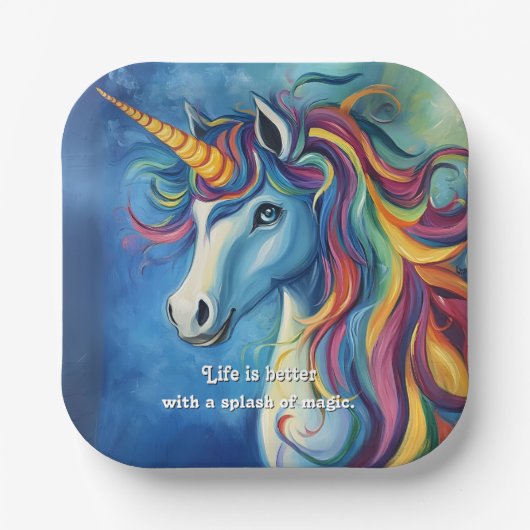 Das Leben ist besser mit einem Zauber. Pappteller (Vorderseite)