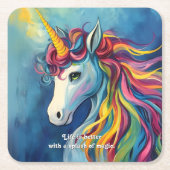 Das Leben ist besser mit einem Zauber. Rechteckiger Pappuntersetzer (Vorderseite)