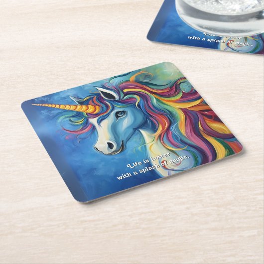 Das Leben ist besser mit einem Zauber. Rechteckiger Pappuntersetzer (angewinkelt)