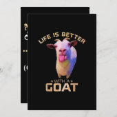 Das Leben ist besser mit einem Ziegengeschenk Einladung (Vorne/Hinten)