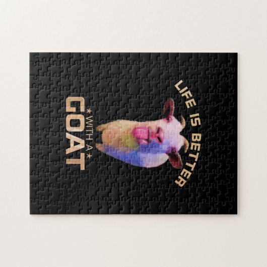 Das Leben ist besser mit einem Ziegengeschenk Puzzle (Horizontal)