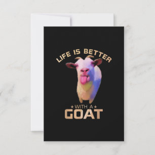 Das Leben ist besser mit einem Ziegengeschenk RSVP Karte