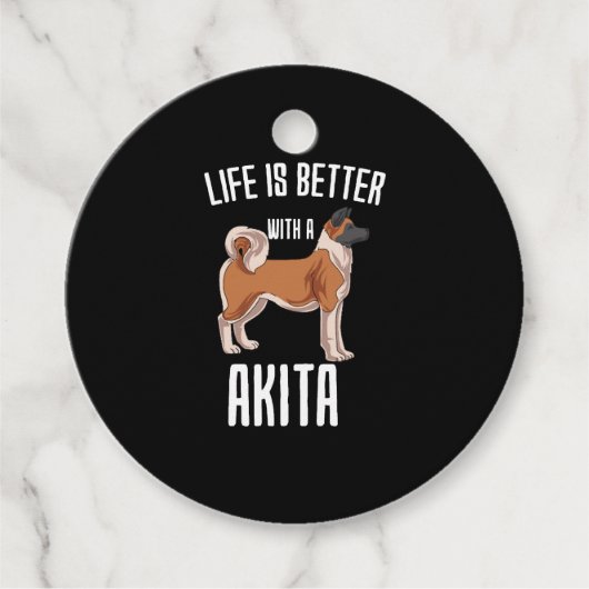 Das Leben ist besser mit einer Akita Geschenkanhänger (Vorderseite)