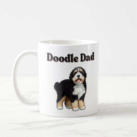 Das Leben ist besser mit einer Bernedoodle-Vater-T Kaffeetasse (Links)