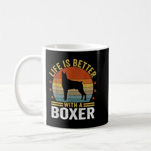 Das Leben ist besser mit einer Boxer-Mama Boxer Va Kaffeetasse (Links)