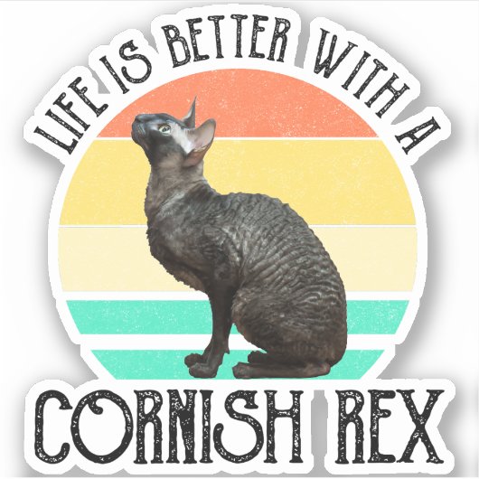 Das Leben ist besser mit einer Cornish Rex Aufkleber (Vorderseite)