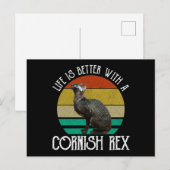 Das Leben ist besser mit einer Cornish Rex Postkarte (Vorne/Hinten)