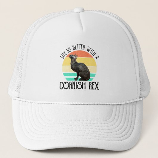 Das Leben ist besser mit einer Cornish Rex Truckerkappe (Vorderseite)