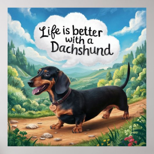 Das Leben ist besser mit einer Dackel Poster (Vorne)