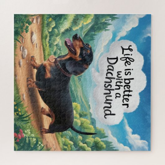 Das Leben ist besser mit einer Dackel Puzzle (Horizontal)